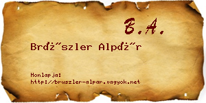 Brüszler Alpár névjegykártya